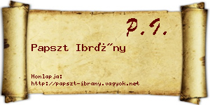 Papszt Ibrány névjegykártya